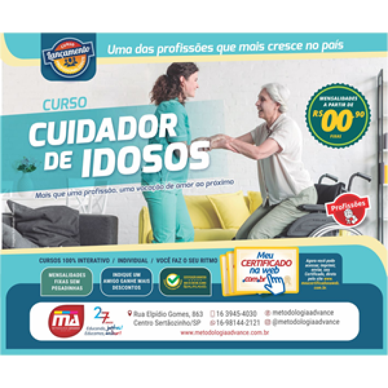Cuidador de Idosos - PRETO E BRANCO